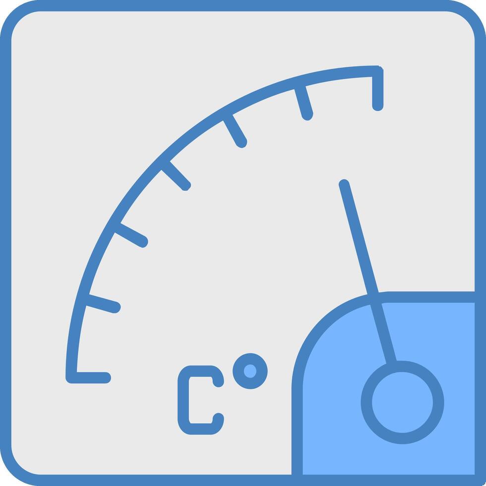 Gauge Line Filled Blue Icon vector