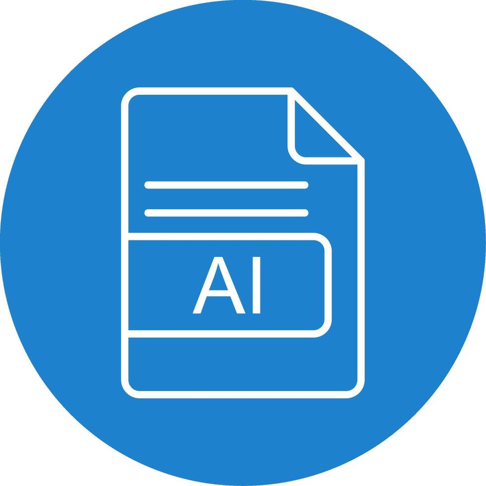 AI File Format Multi Color Circle Icon vector