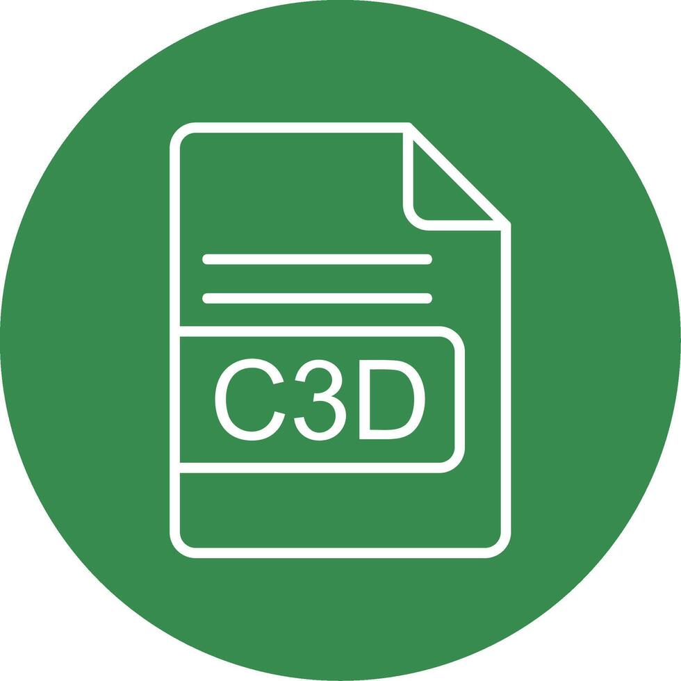 C3D File Format Multi Color Circle Icon vector