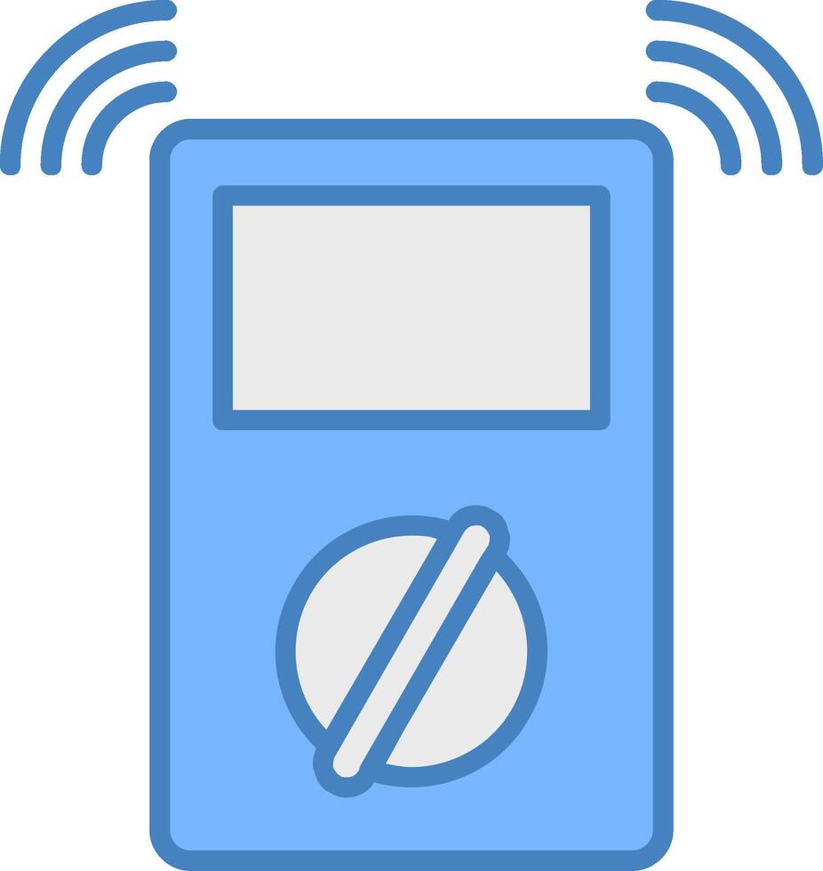 Metre Line Filled Blue Icon vector