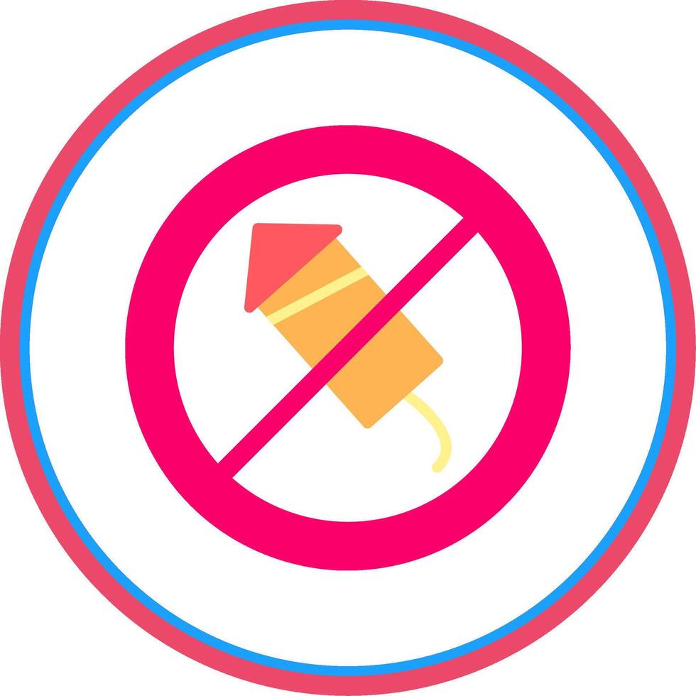 No Firework Flat Circle Icon vector
