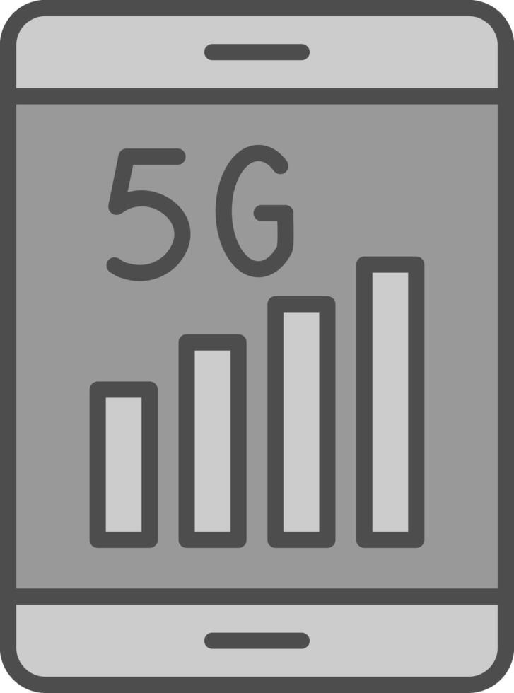 5g Line Filled Greyscale Icon Design vector