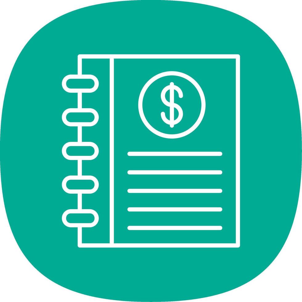 Business Diary Line Curve Icon Design vector