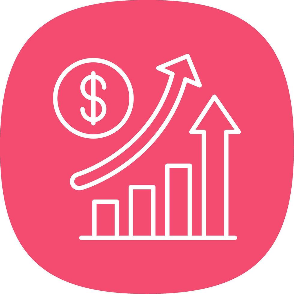 Increase Sales Line Curve Icon Design vector