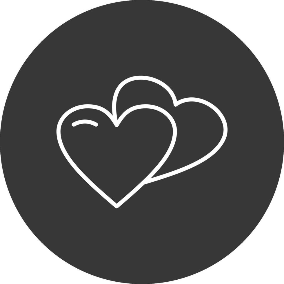 corazones línea invertido icono diseño vector