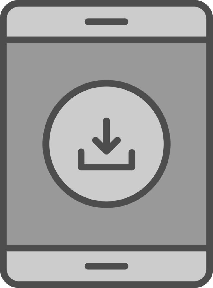 Downloading Data Line Filled Greyscale Icon Design vector