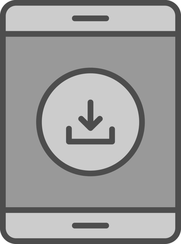 Downloading Data Line Filled Greyscale Icon Design vector