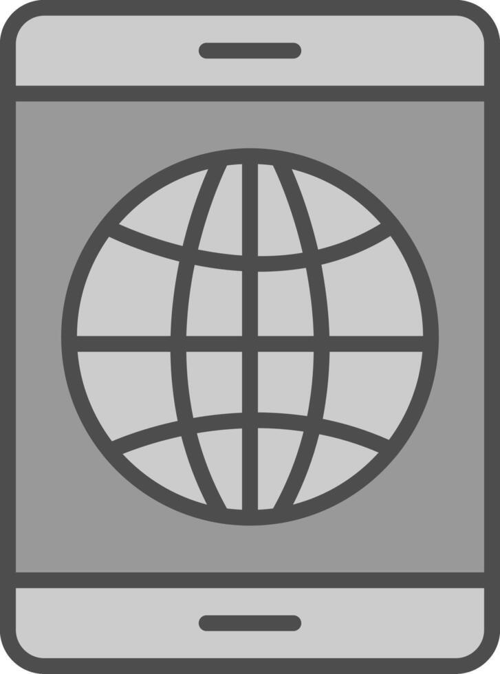 Earth Globe Line Filled Greyscale Icon Design vector