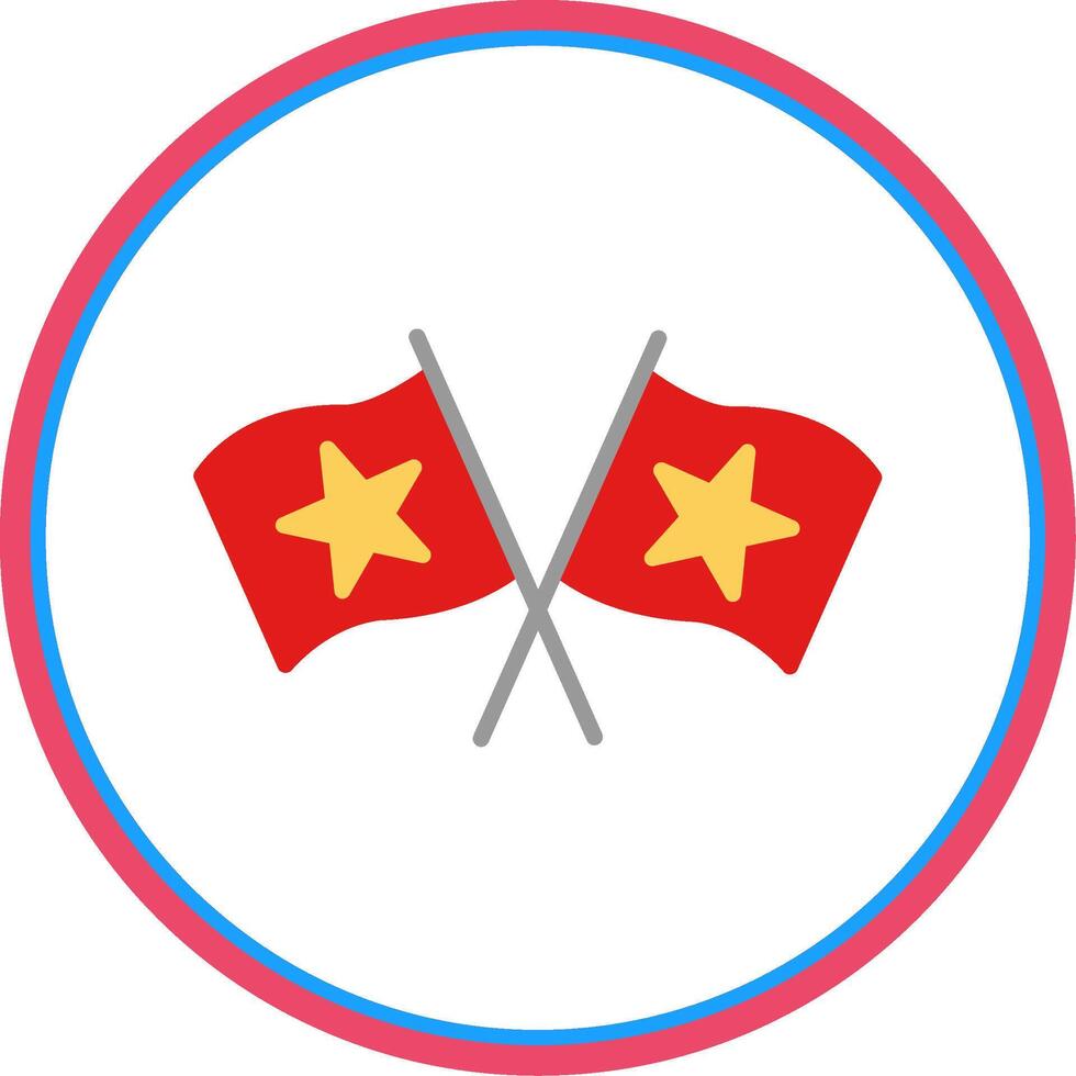 Flags Flat Circle Icon vector