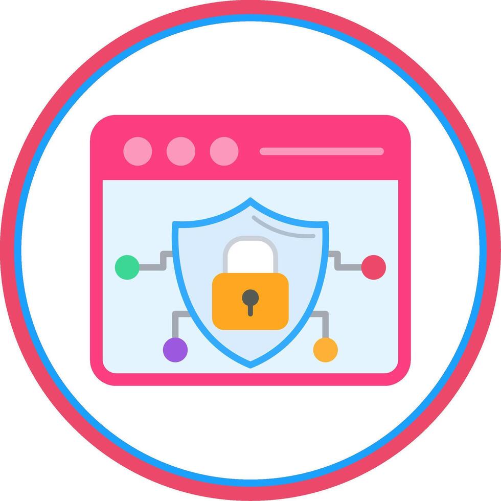 Browser Flat Circle Icon vector