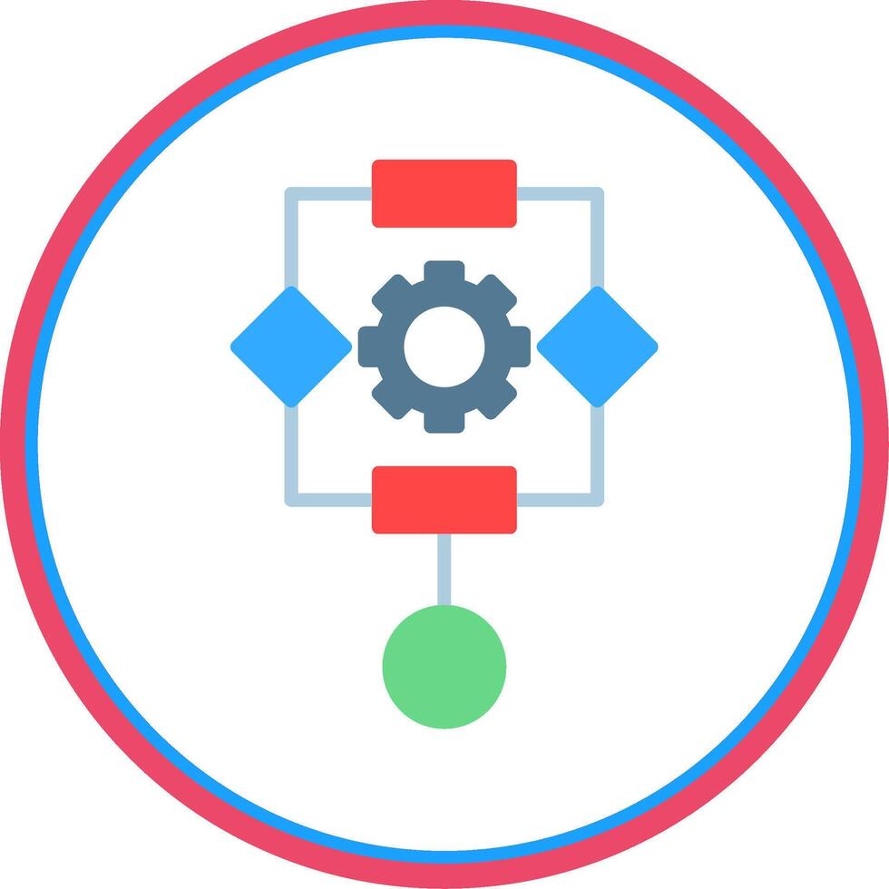 Algorithm Flat Circle Icon vector
