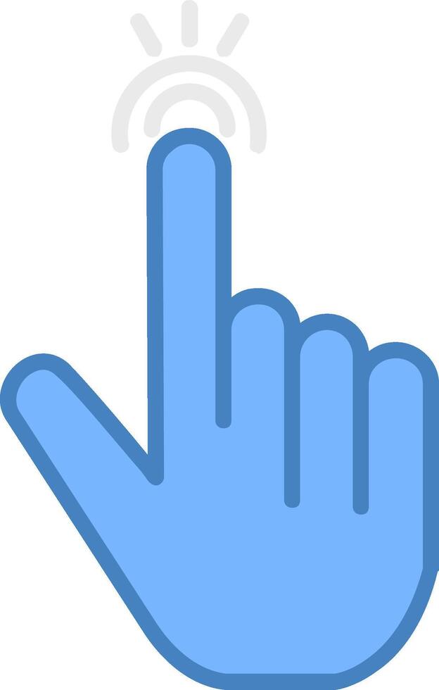 Tap Line Filled Blue Icon vector