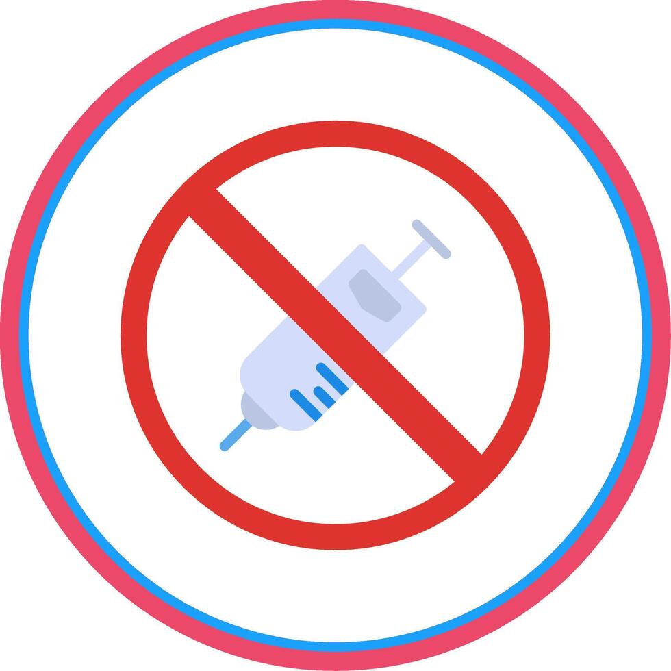 Prohibited Sign Flat Circle Icon vector