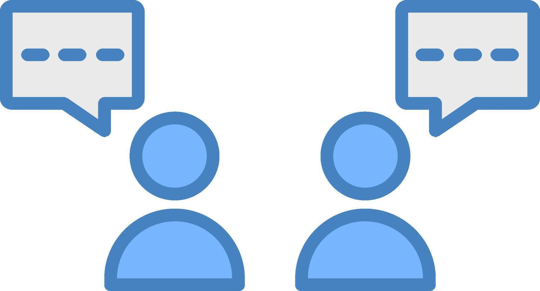 Chat Line Filled Blue Icon vector