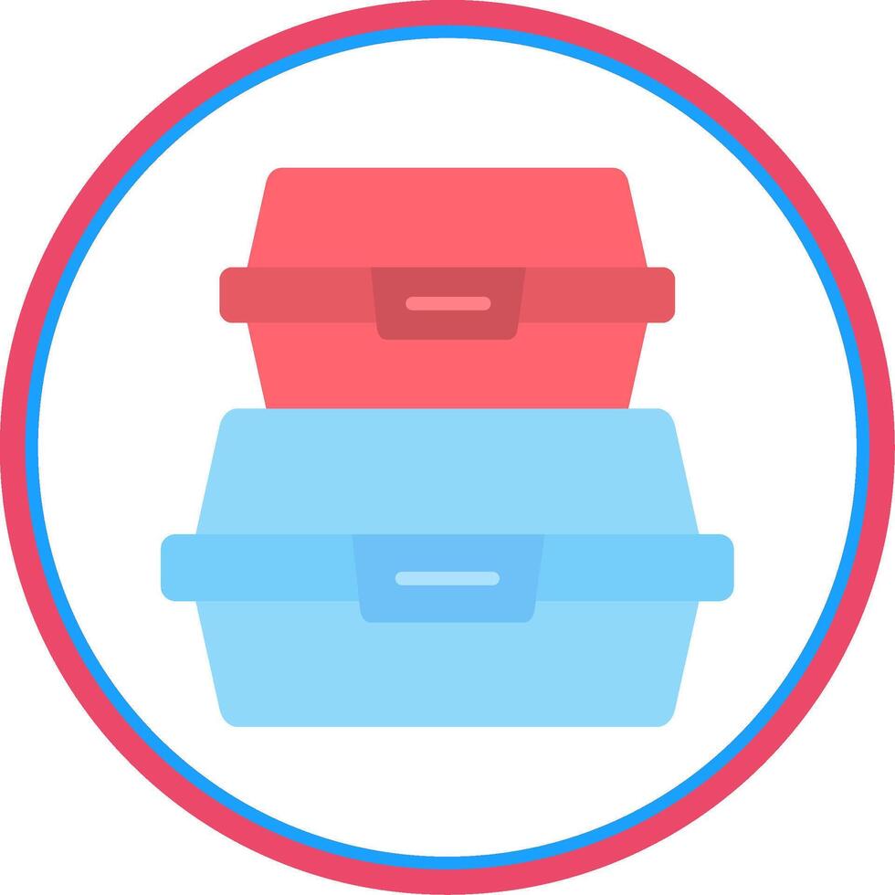 Food Container Flat Circle Icon vector