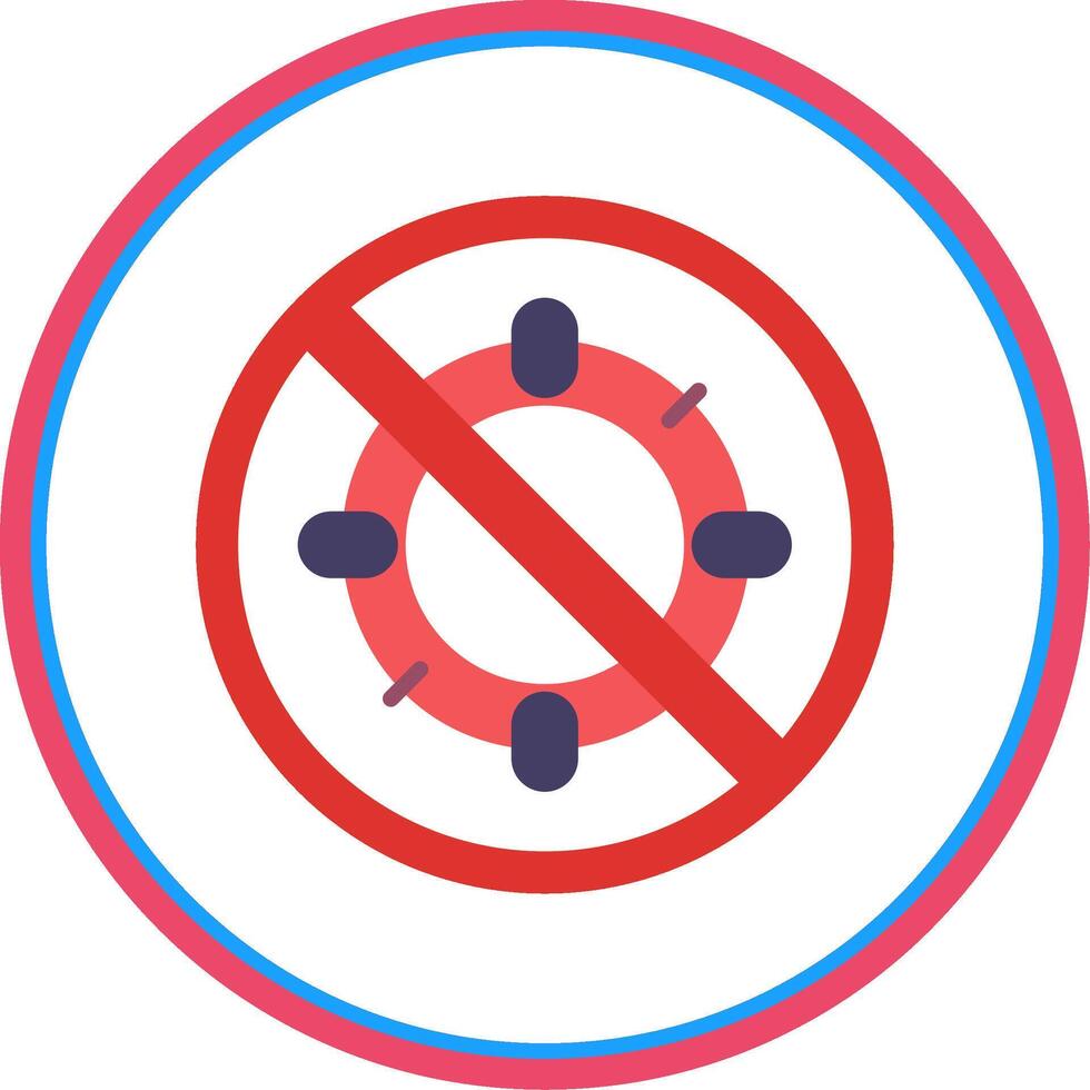 prohibido firmar plano circulo icono vector