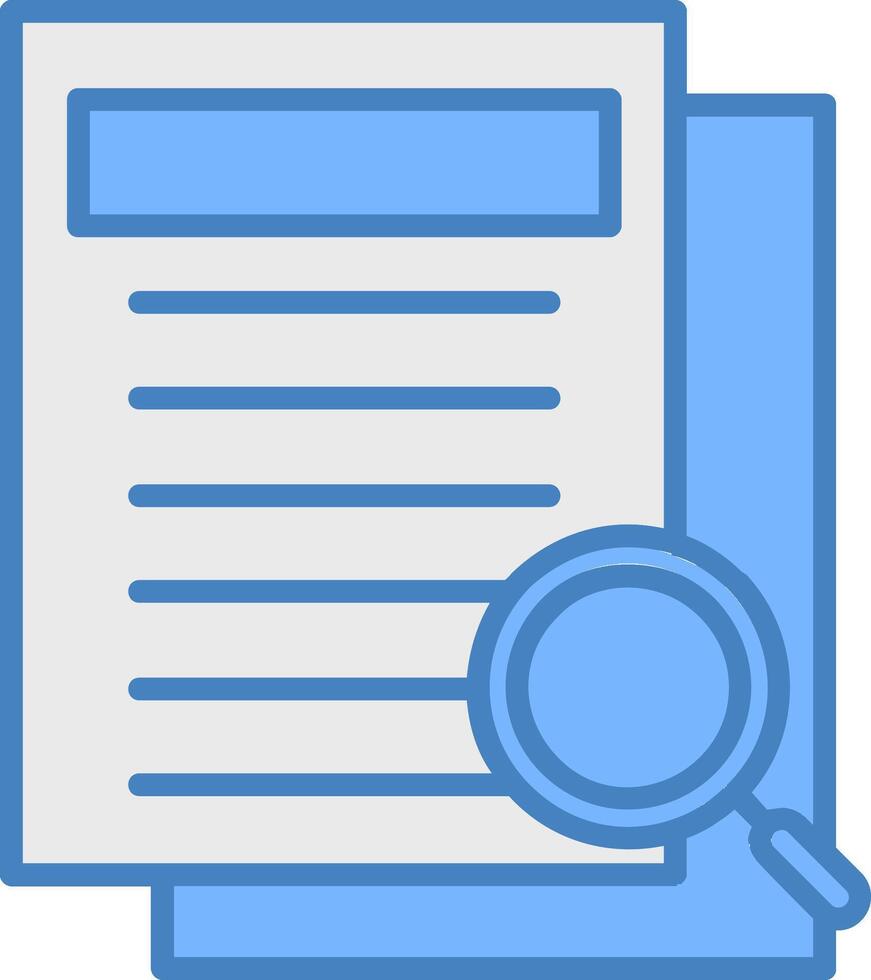 Research Line Filled Blue Icon vector