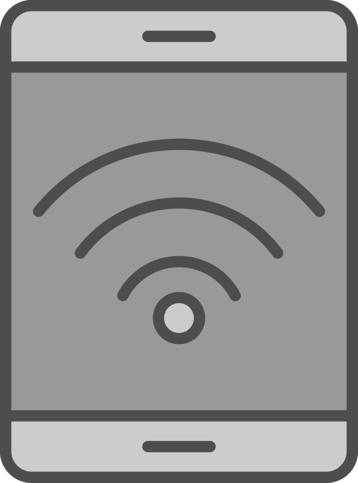 Wifi línea lleno escala de grises icono diseño vector