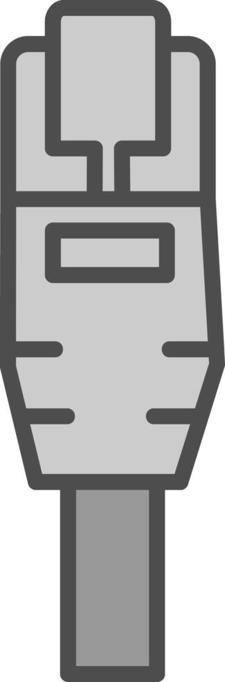 Ethernet Line Filled Greyscale Icon Design vector