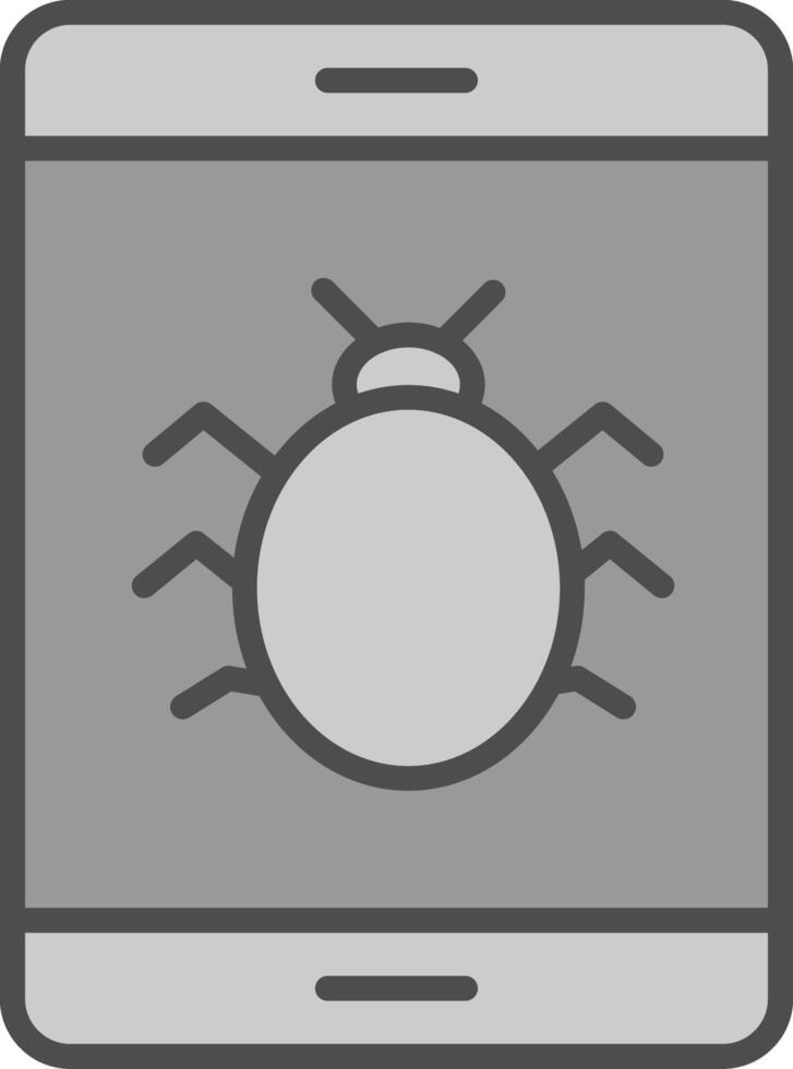 Bug Line Filled Greyscale Icon Design vector