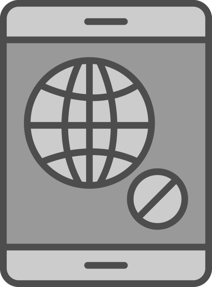 No Internet Line Filled Greyscale Icon Design vector