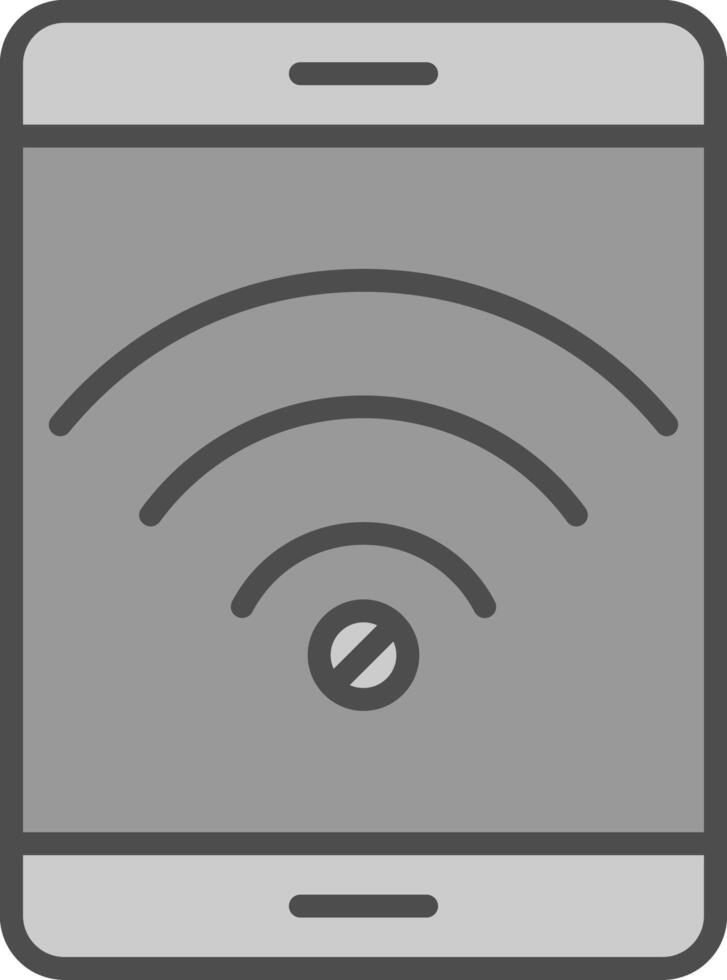 No Wifi línea lleno escala de grises icono diseño vector