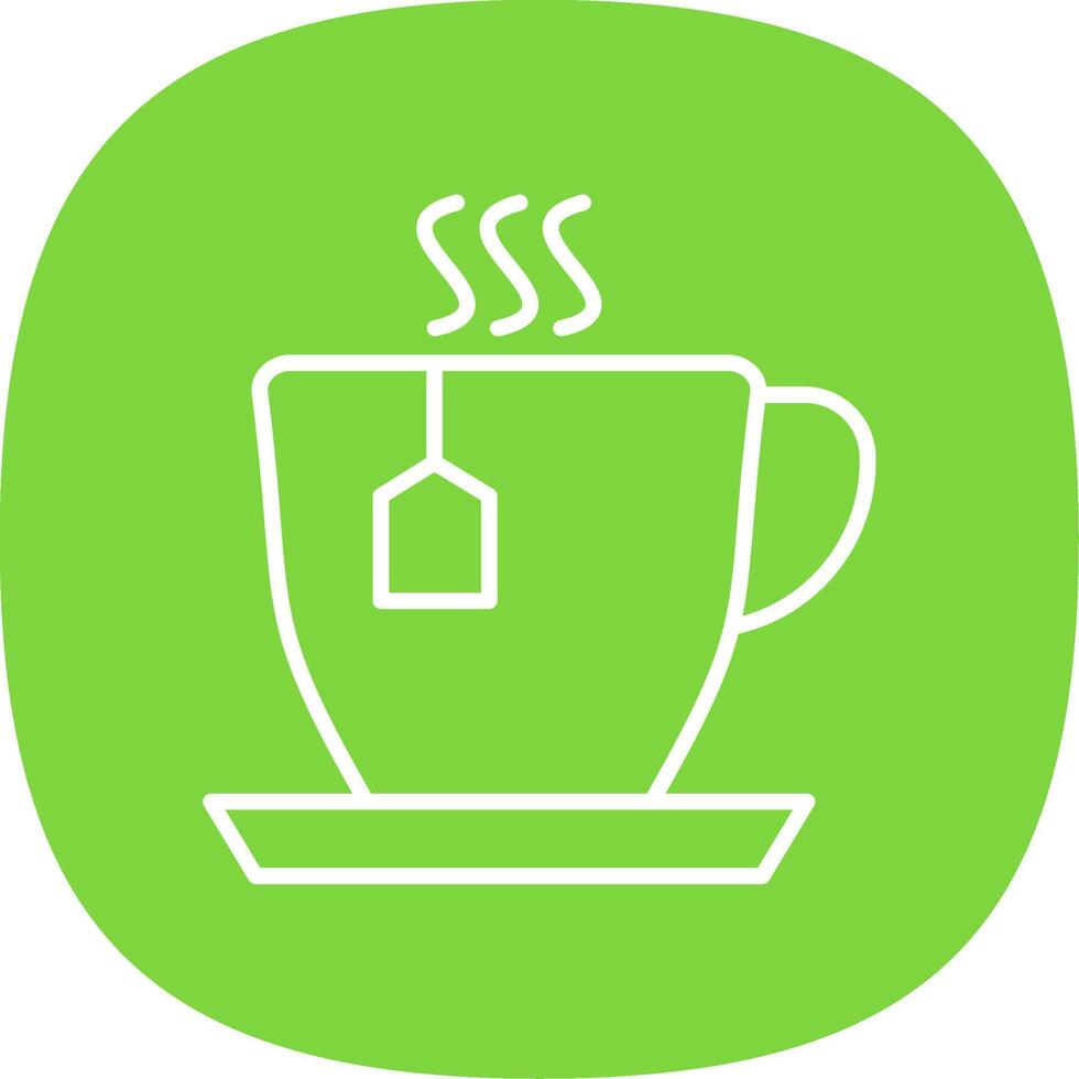 Cup Of Tea Line Curve Icon Design vector