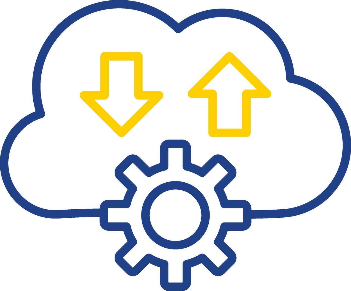 Cloud Line Two Colour Icon Design vector