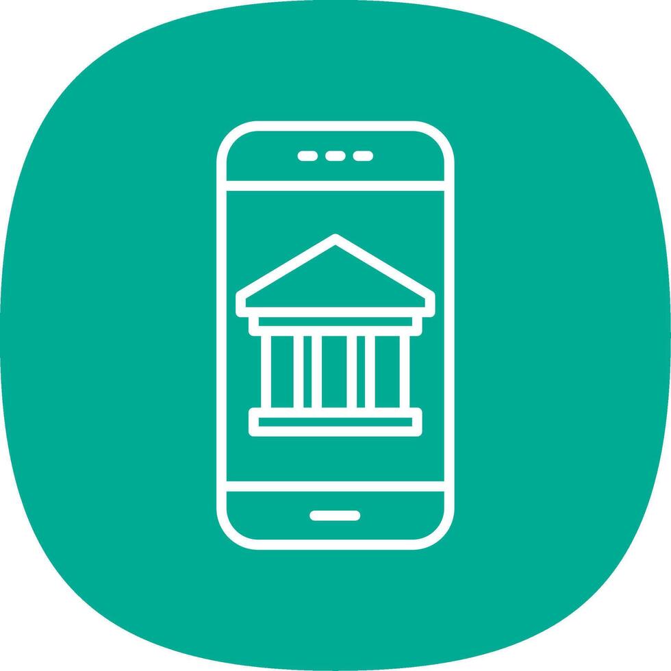 Mobile Banking Line Curve Icon Design vector