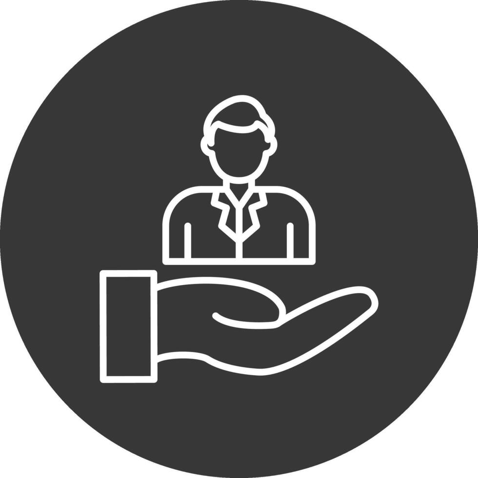 Customer Care Line Inverted Icon Design vector