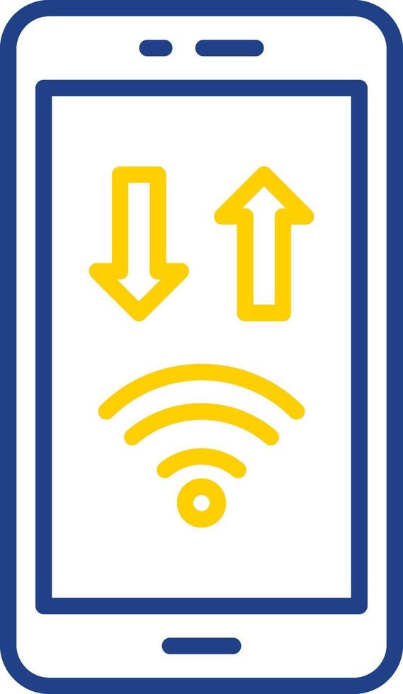 Mobile Phone Line Two Colour Icon Design vector