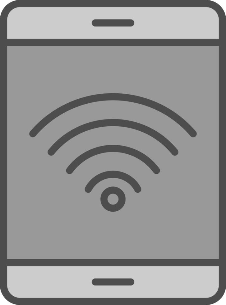 Wifi Signal Line Filled Greyscale Icon Design vector