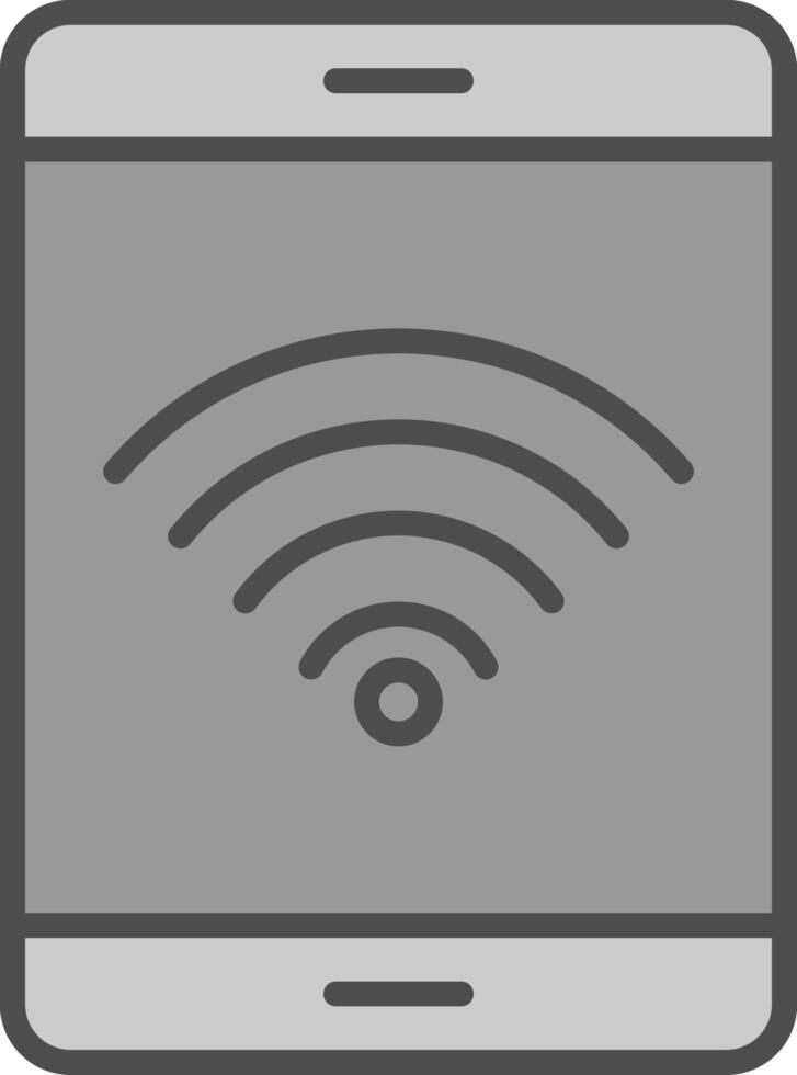 Wifi Signal Line Filled Greyscale Icon Design vector