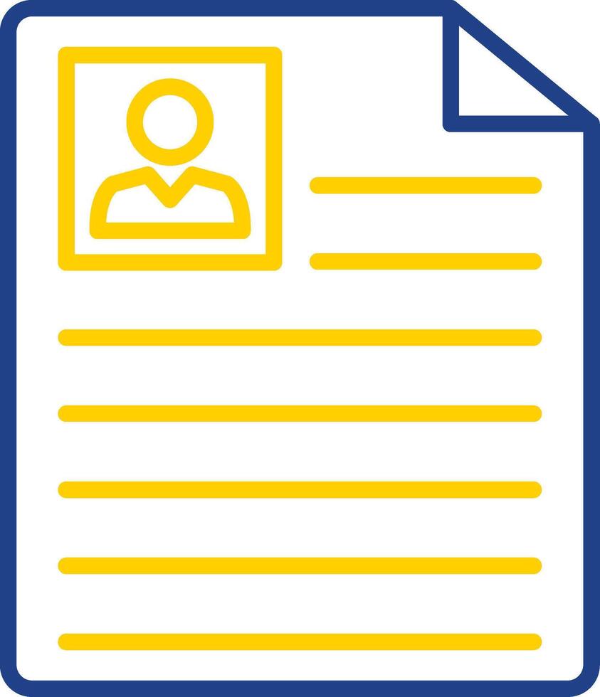 Curriculum Vitae Line Two Colour Icon Design vector