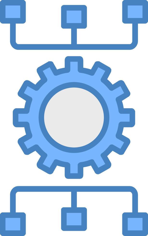 Workflow Planning Line Filled Blue Icon vector