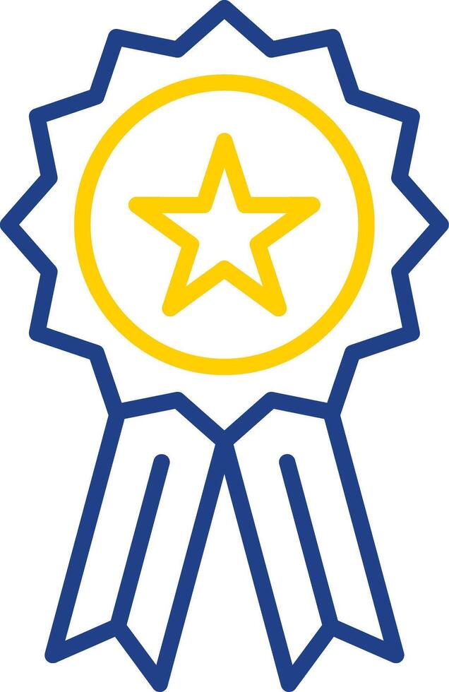 Badge Line Two Colour Icon Design vector