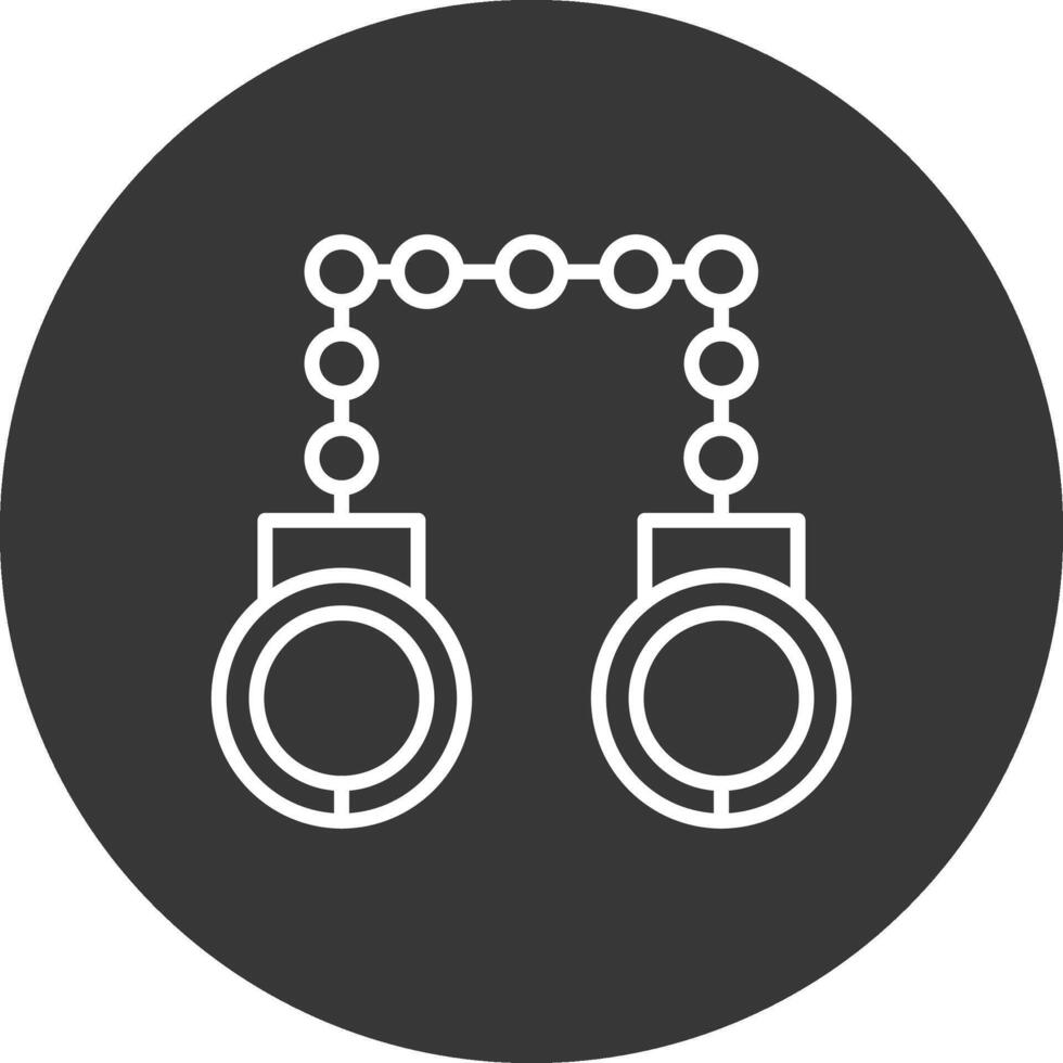 Hand Cuffs Line Inverted Icon Design vector