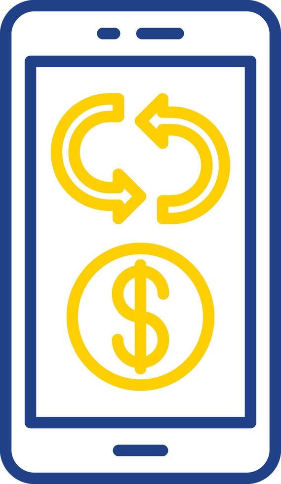 Refund Line Two Colour Icon Design vector