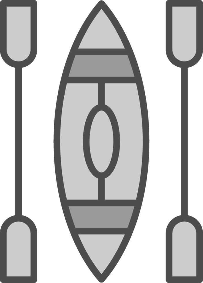 Canoe Line Filled Greyscale Icon Design vector
