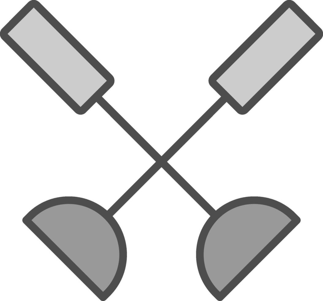 Paddle Line Filled Greyscale Icon Design vector