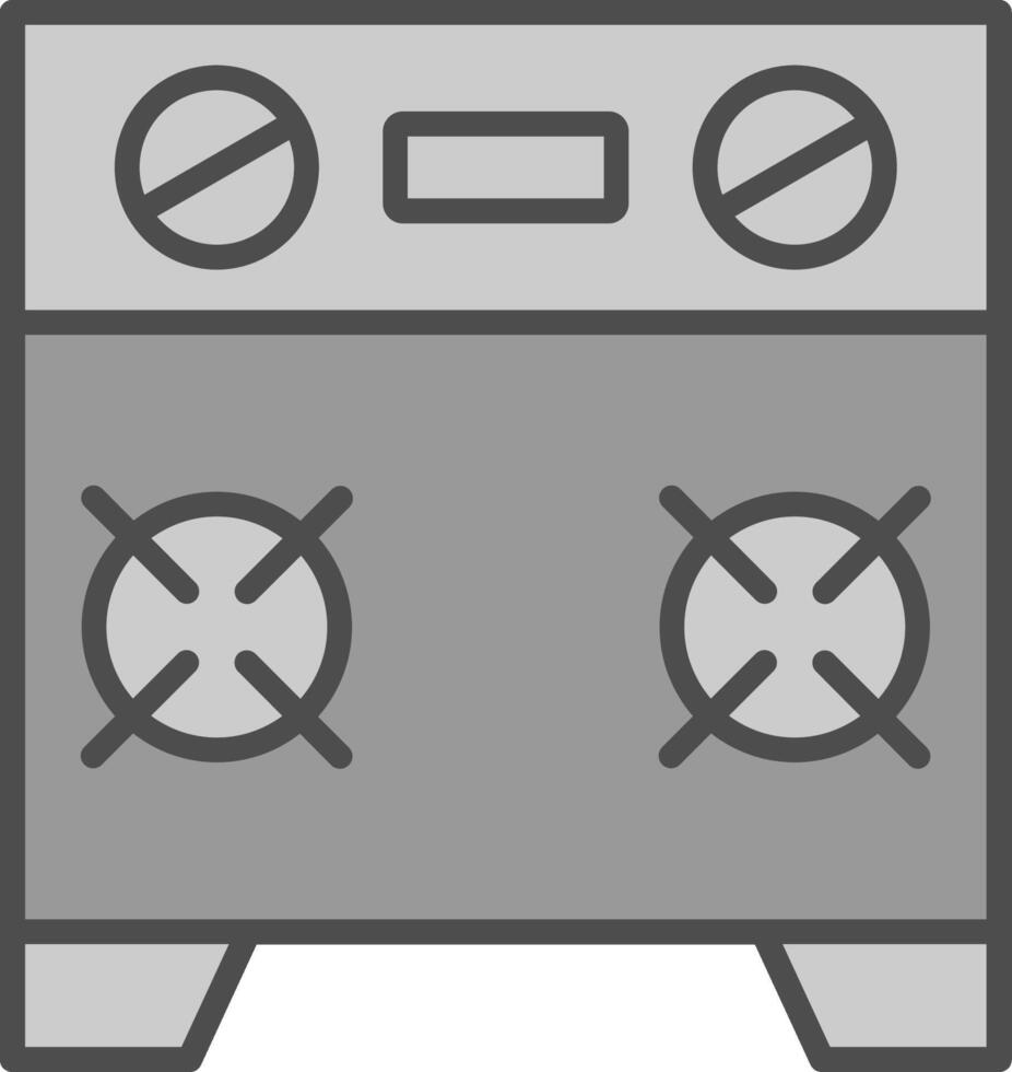Stove Line Filled Greyscale Icon Design vector