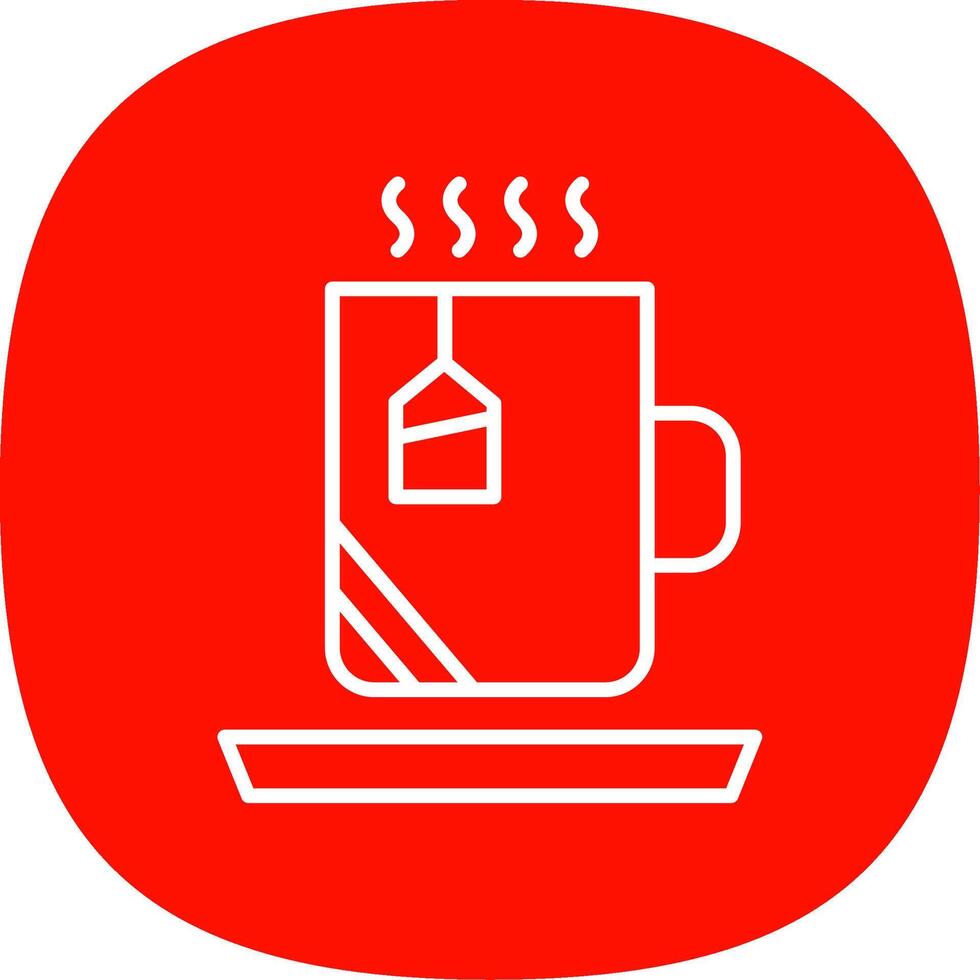 caliente té línea curva icono diseño vector