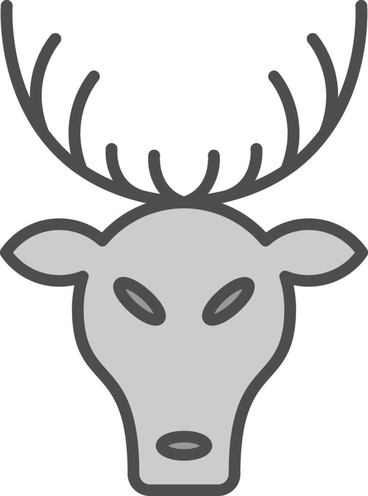 Deer Line Filled Greyscale Icon Design vector