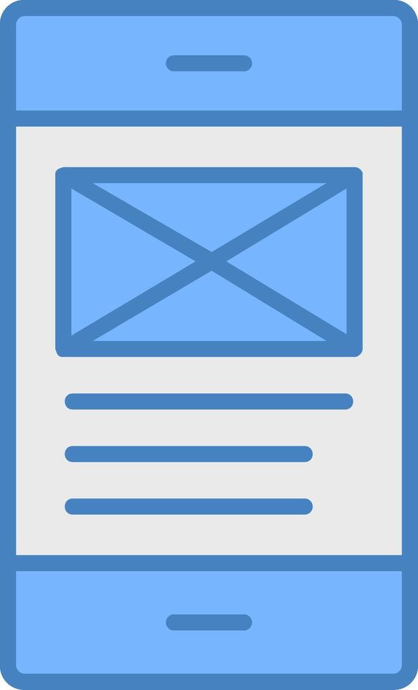 Email Line Filled Blue Icon vector
