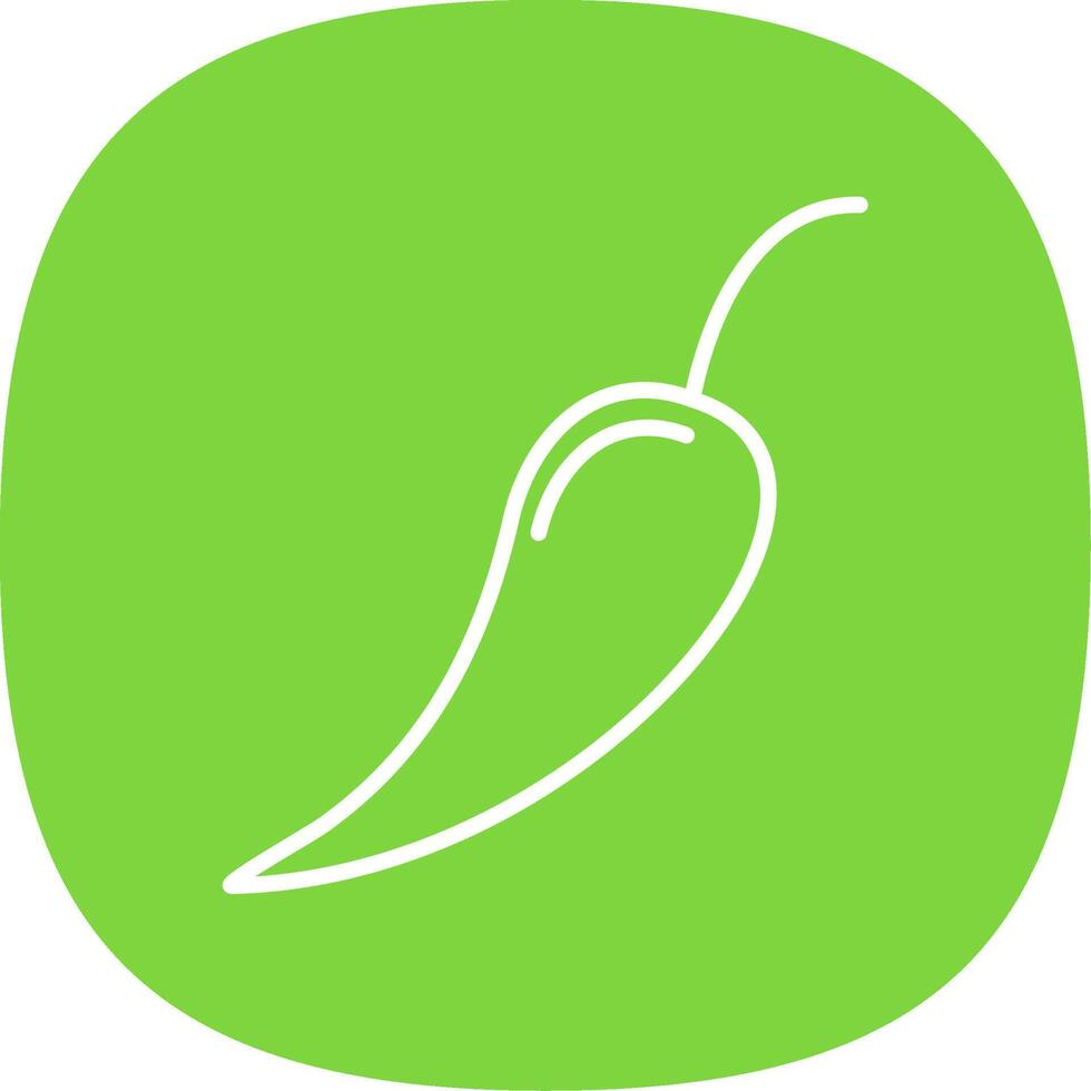 Chilli Line Curve Icon Design vector