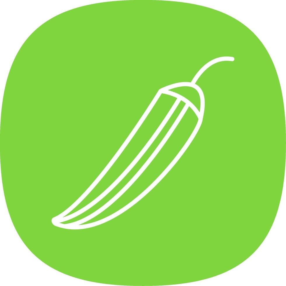 Okra Line Curve Icon Design vector