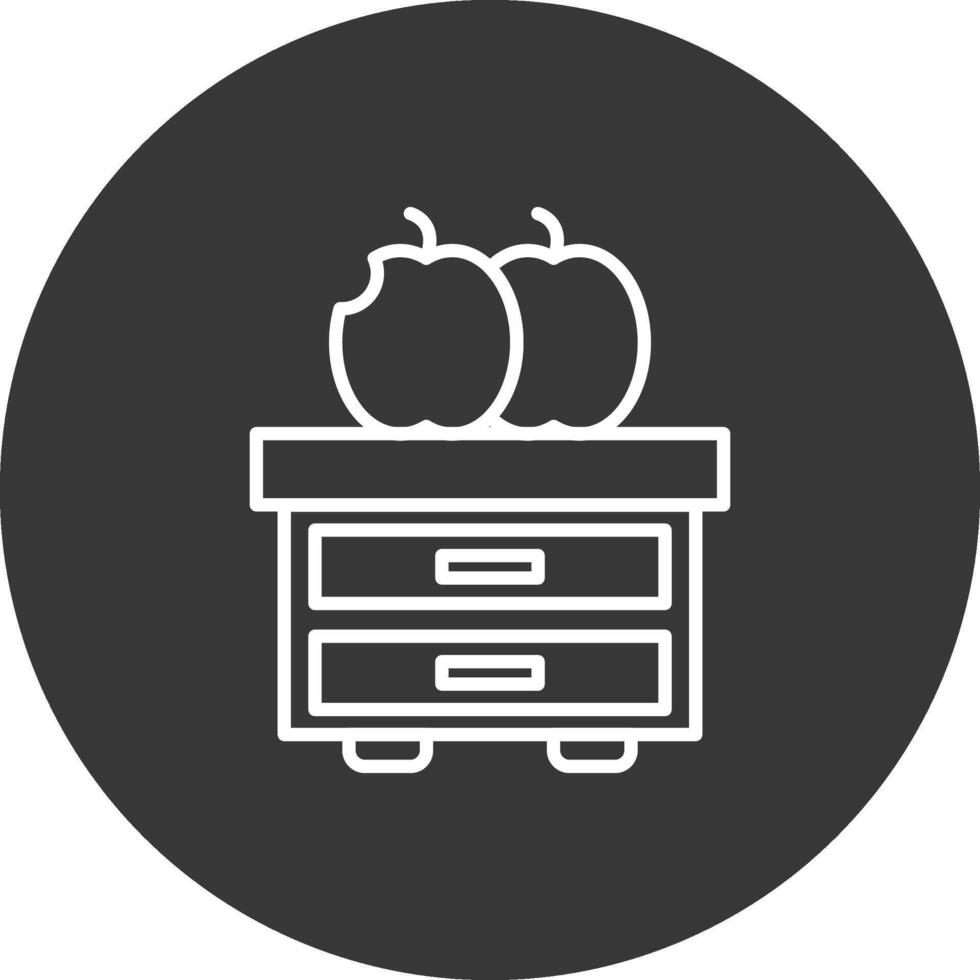 Fruta línea invertido icono diseño vector