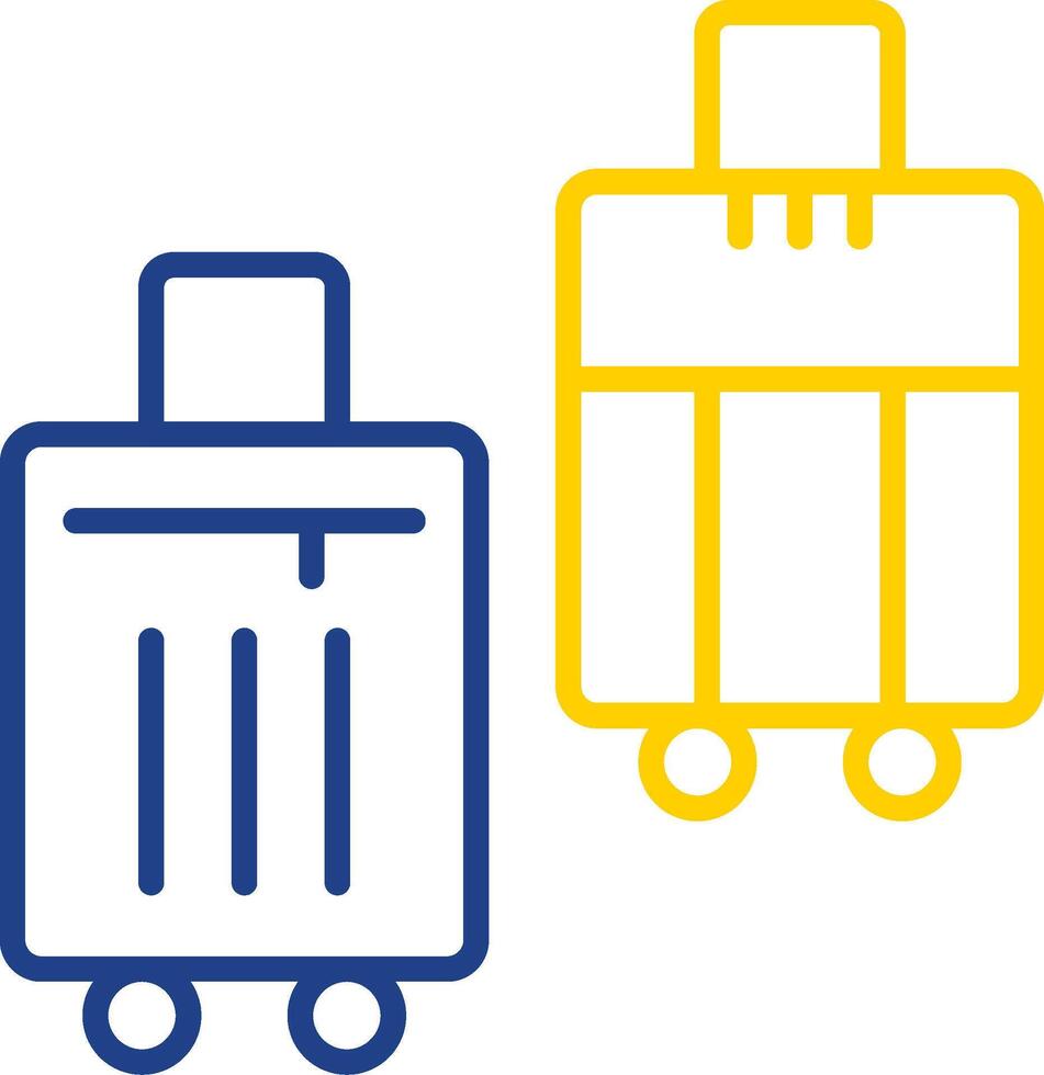 Suitcases Line Two Colour Icon Design vector