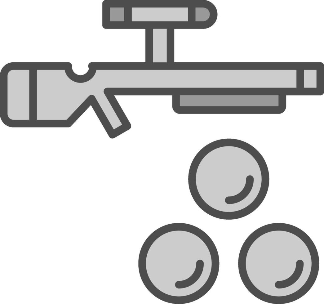 Paintball Line Filled Greyscale Icon Design vector