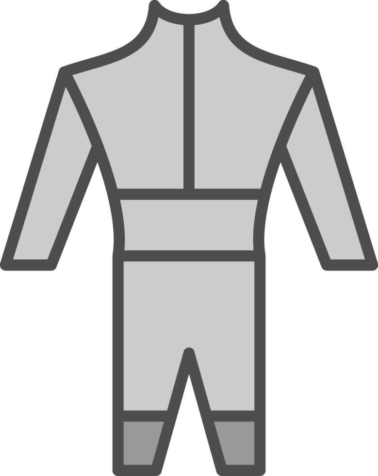 traje de neopreno línea lleno escala de grises icono diseño vector